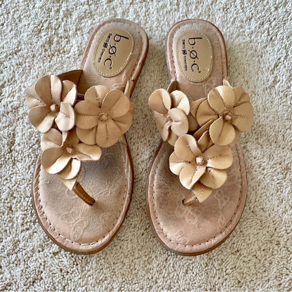 EUC Børn b.ø.c. Flower Leather Sandals, size 6